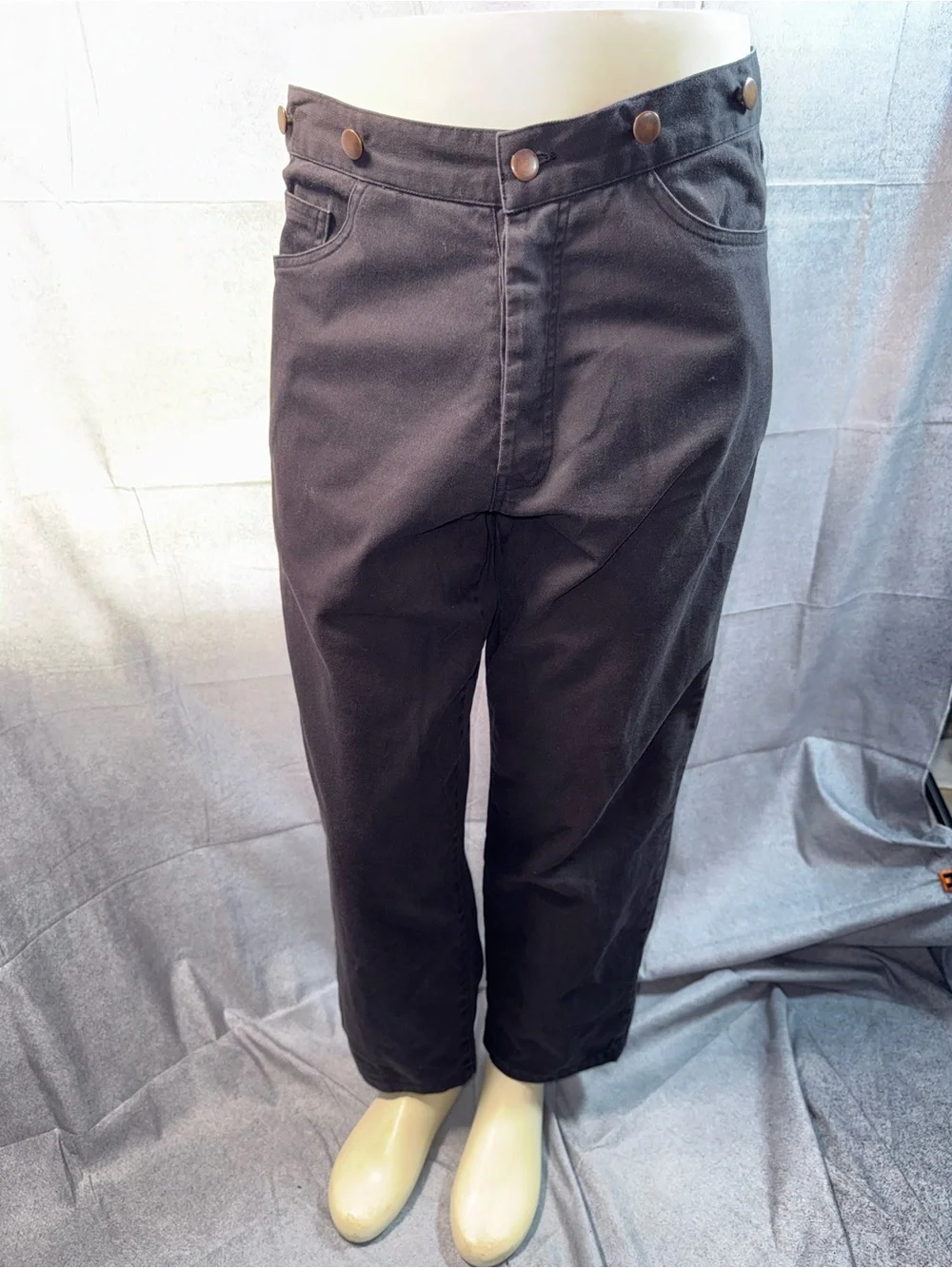 1876-Frontier Classics Men's Dark Charcoal Western Jeans with Snap Waist
